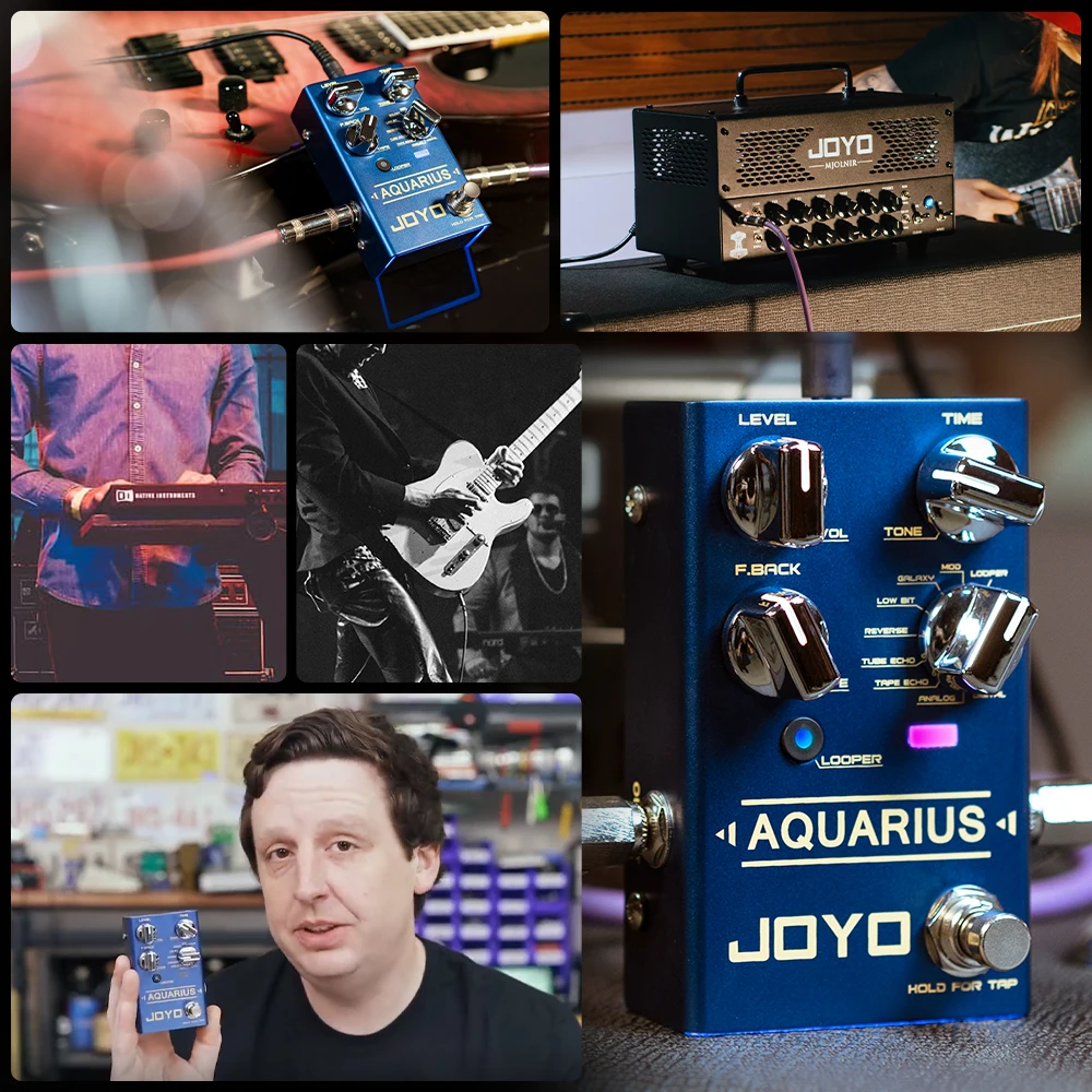 JOYO Guitar Effect Pedal R-07 AQUARIUS Delay Looper 8