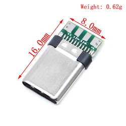 Enhanced USB Type - C Connector Set - 10 - Pack Solderable Male/Female Socket Adapters for Wire & Cable Integration (10pcs Type - C Male)