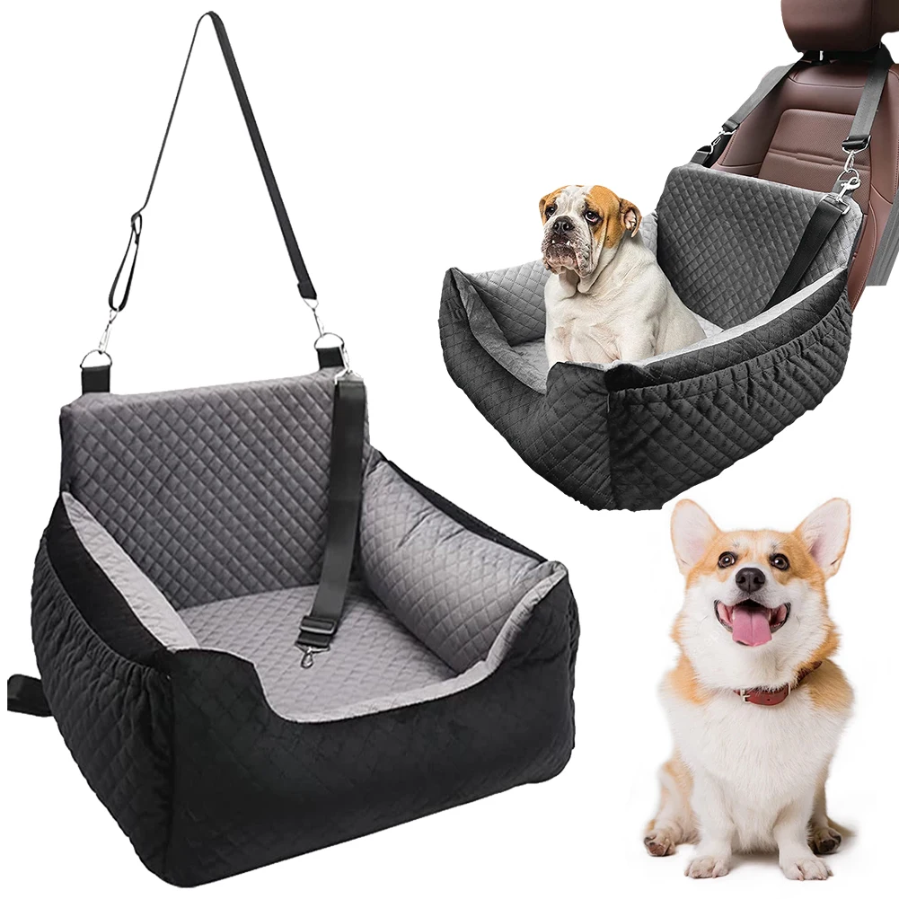 Pet Car Seat for Small Medium Dogs Dog Booster Pet Car Seat Detachable Dog Bed for Back Travel Carrier Bed