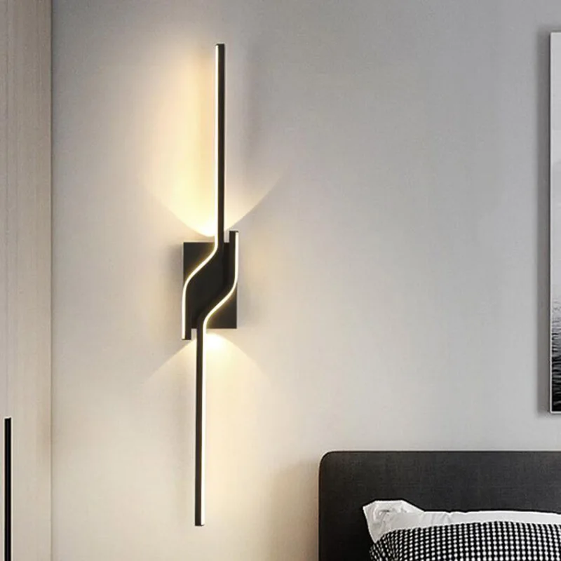 

Modern LED Wall Lamp Minimalist Led Light Bedroom Bedside Long Strip Wall Sconces Living Room Home Indoor Lighting Fixture