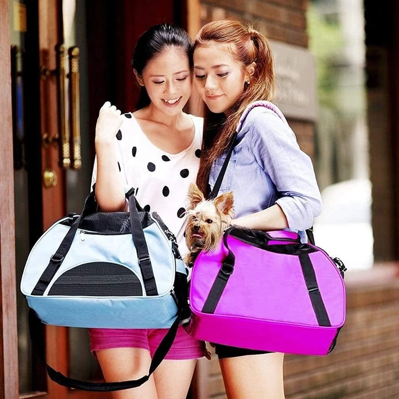 Portable Pet Bag,Suitable for Small Medium Pet Carrier,Soft Sided Puppy Cat Bag Portable Foldable Airline Approved Transport Bag