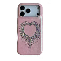 Luxury Glitter Diamond Bling Pink Phone Case - Shockproof and Protective Soft Back Cover - iPhone 15 (Pink)