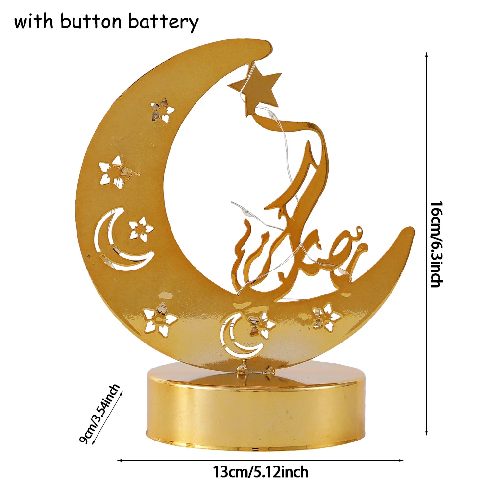 Bougeoir Croissant De Lune Doré - Décoration Ramadan & Eid Mubarak En Métal