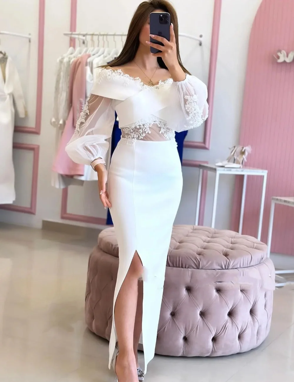 Customized Exquisite Jersey Sequined Flower Ruched A-line Off-the-shoulder  Midi Dresses Prom Dresses High Quality Sparkle Sizes - AliExpress 320