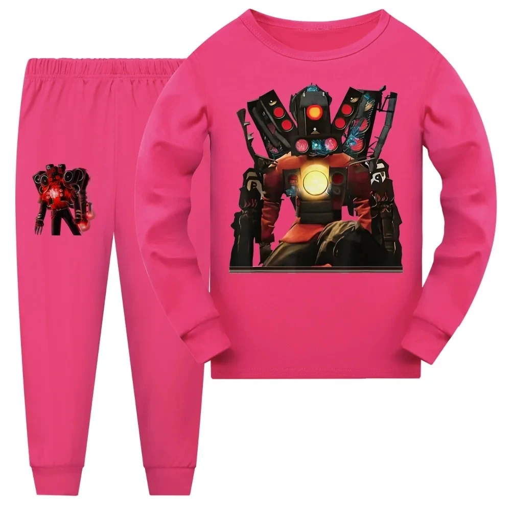 Game Skibidied Toilet T Shirt sets Kids Titan Speakerman TV Camera Man Pyjamas Boys Long Sleeve Sleepwear Baby Girls Pajamas