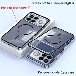Aluminium Alloy Metal Frame Bumper + Acrylic Back Protector Case - Poco F8 ultra (Light blue)
