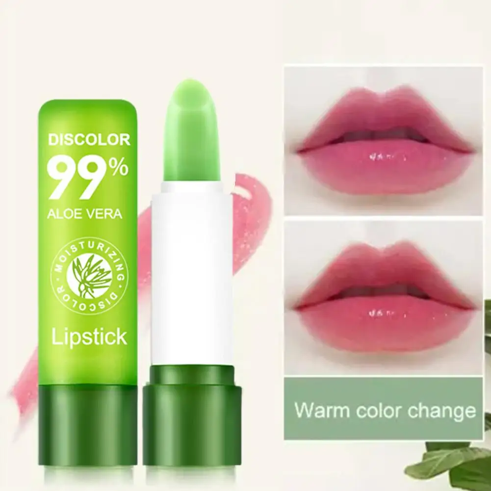 Natural Aloe Veras Lip Balm Color Changing Lipstick Long Lasting Moisturizing Makeup Cosmetics For Women Lip Gloss Lip Skin G0A0