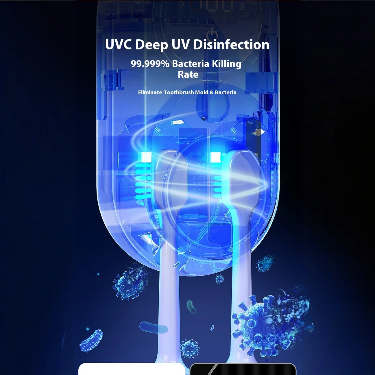 Electric Toothbrush Wireless UV Sterilization Portable Rechargeable Wall Mounted