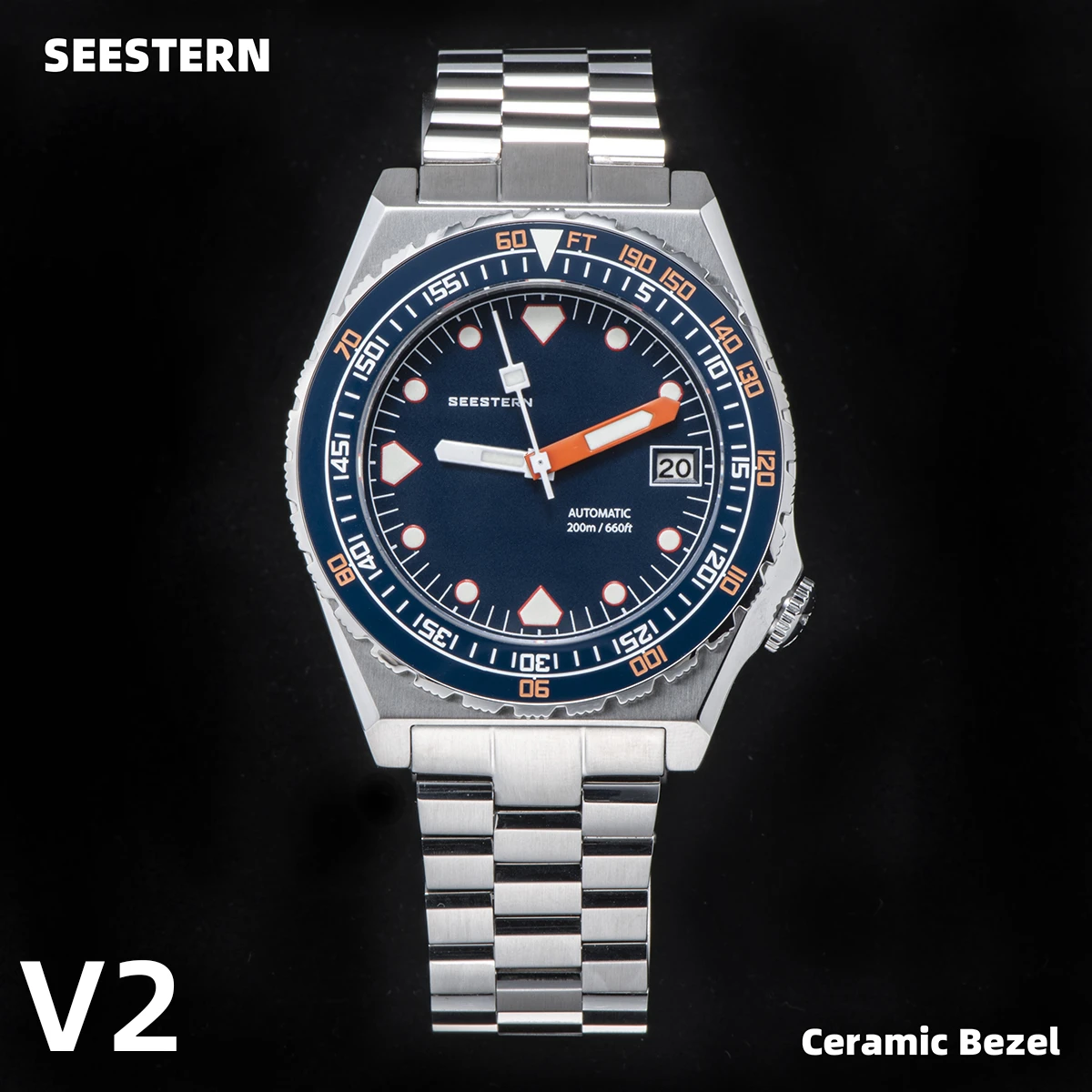 SEESTERN SUB600T Mens Diver Watch Automatic NH35 Movement Ceramic Bezel
