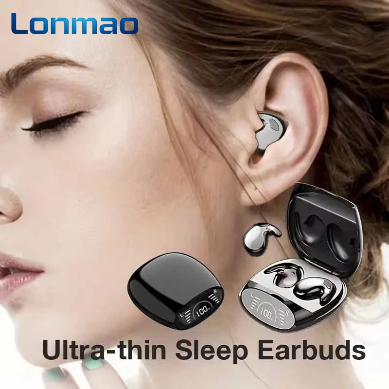 Sleep Invisible Earbuds: Tiny Sport Stereo Bluetooth Earphones with Hidden Noise Cancelling