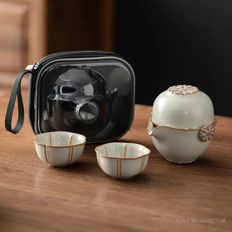 Creative Travel Tea Set, Teapot Tea Cup, Quick Guest, Kung Fu, Outdoor Portable Ceramic, Household Items, 1Pc, 130ml