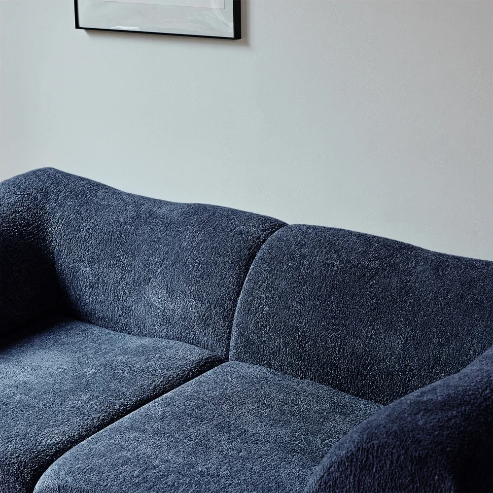 Modernes 2-Sitzer-Samtsofa mit Kissen – platzsparendes Loveseat für Wohnzimmer, Büro, Wohnung – weiches Kompressionsdesign – Detail 14