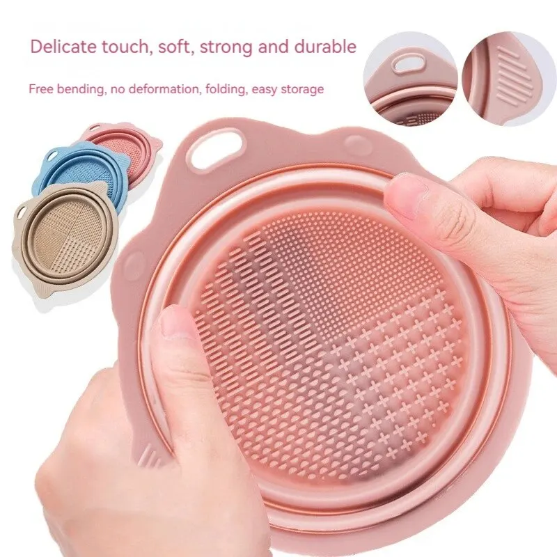 Makeup Brush Cleaner Cleaning Bowl Brush Tool Set Wet & Dry Powder Puff Dry Cleaner