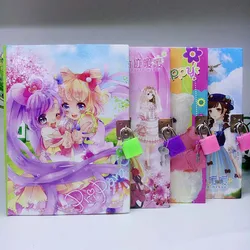Carnet de notes créatif 32K, avec mot de passe verrouillé, pour fille, journal intime, planificateur de dessin animé pour enfants, Codebook, papeterie fraîche coréenne 