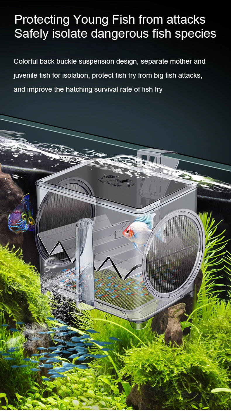 Fish Tank Isolation Incubator Fishbowl Hatch Multi functional isolation incubator 2M Air Tube