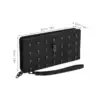 Women's Skull Head Black Handheld Long Wallet, Gothic Credit Card Clip Mobile Wallet, with Wrist Strap Cool Flap Handheld Bag 2