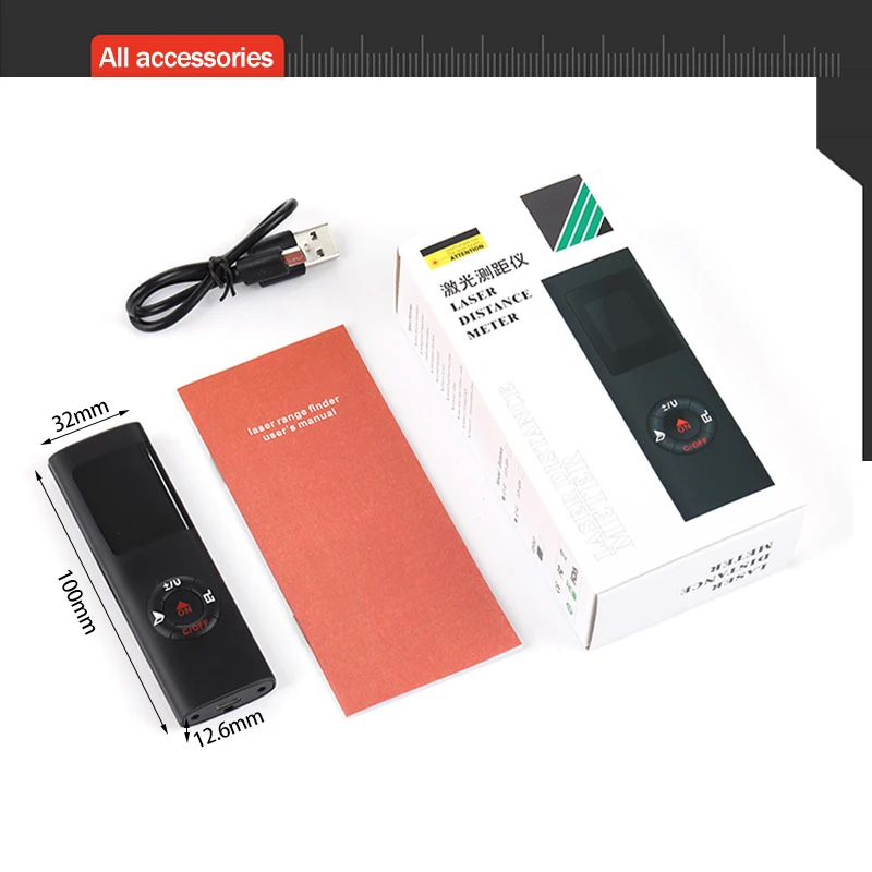 Mini Smart Laser Distance Meter Front View