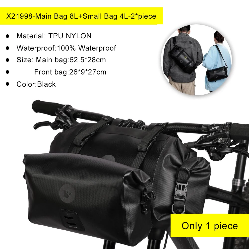 Rhinowalk Bike Bag Set 12L Or 1 Pc Bag Bike Saddle Bag Waterproof Cycling Handlebar Bag MTB Road Bike Top Tube Front Frame Bag 12