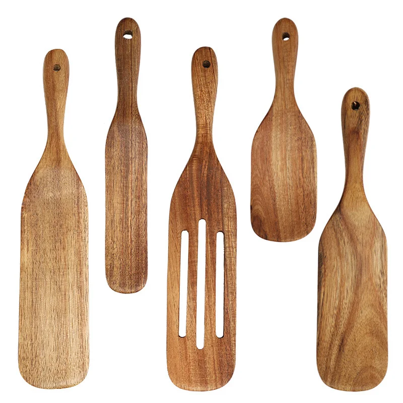 5 Styles Cooking Shovel Pizza Dim Sum Salad Mixing Shovel Wooden Shovel Spoon Set Wooden Utensils Kitchen Tableware Tools