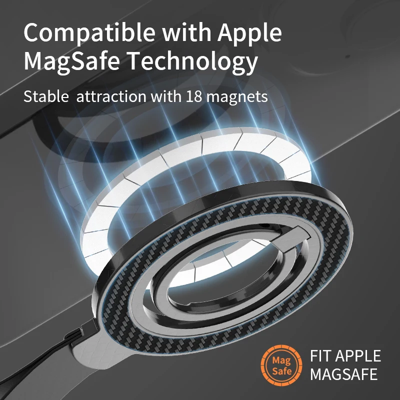 Dual-Sided Magnetic Phone Grip with 360° Rotation and Kickstand Capability