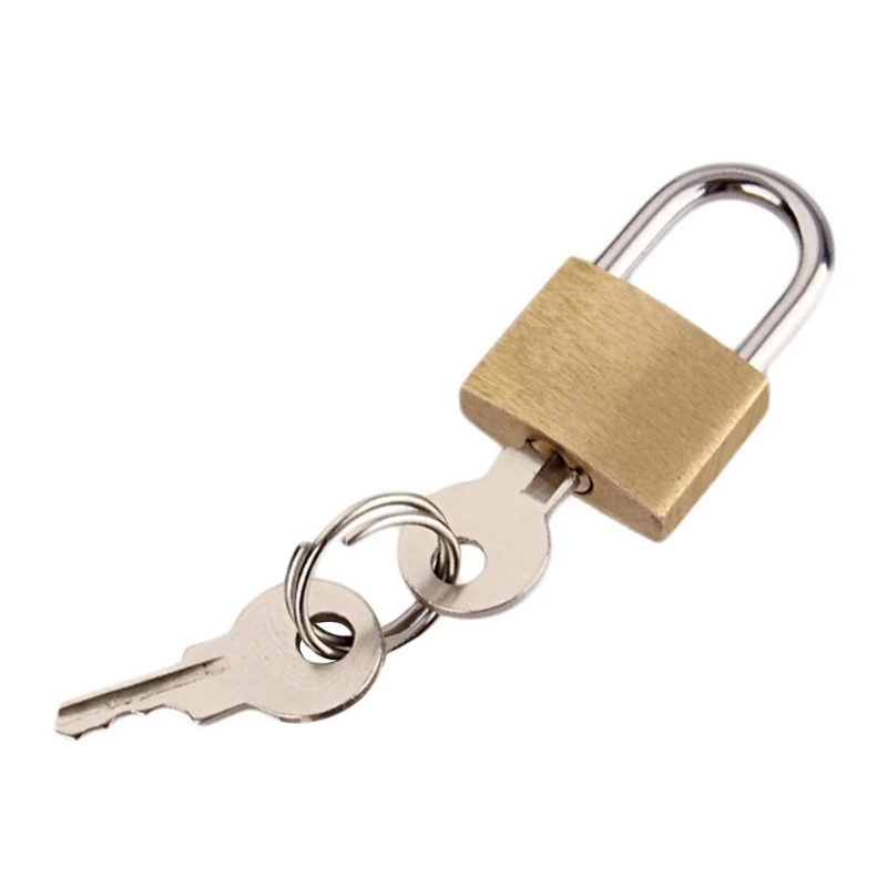 小物 PADLOCK KEY HANGER 20mm Small Copper Lock with Keys Luggage Case Padlock