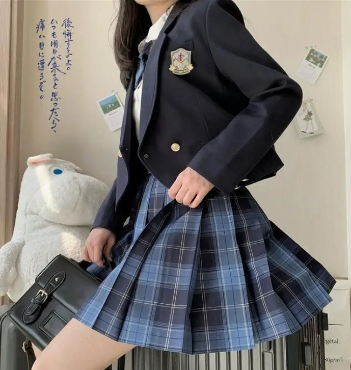 Uniforme-escolar-Blazer-traje-invierno-JK-ni-as-estilo-brit-nico-falda ...