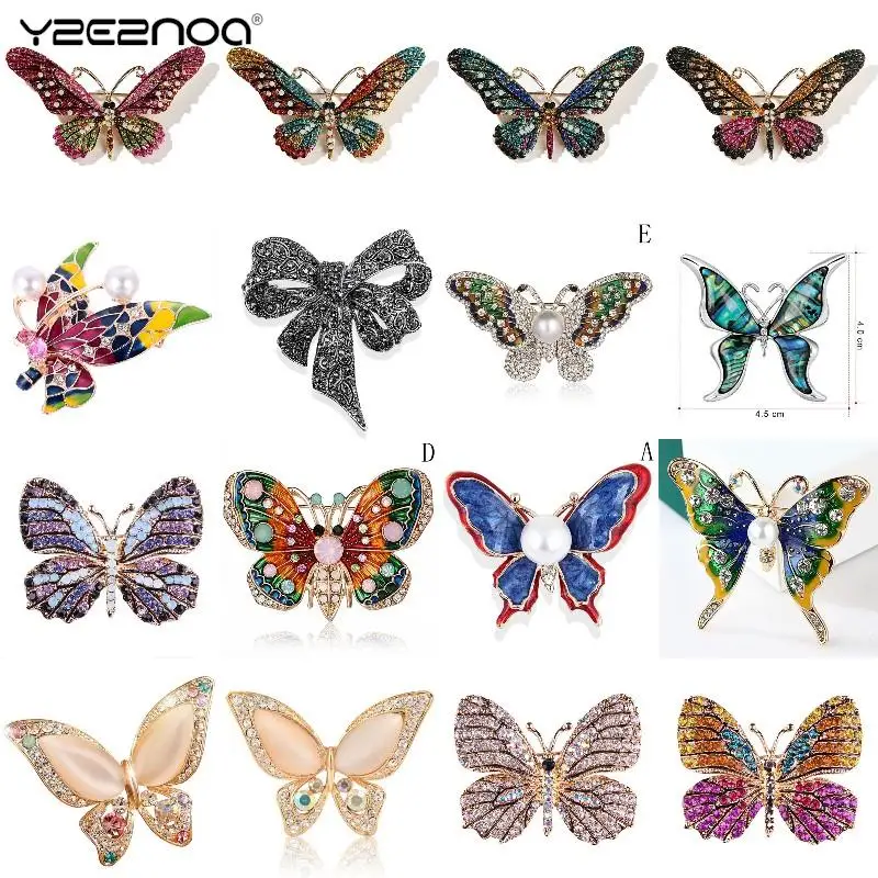 Gyn&Joy Broche De Mariposa Voladora Con Diamantes De