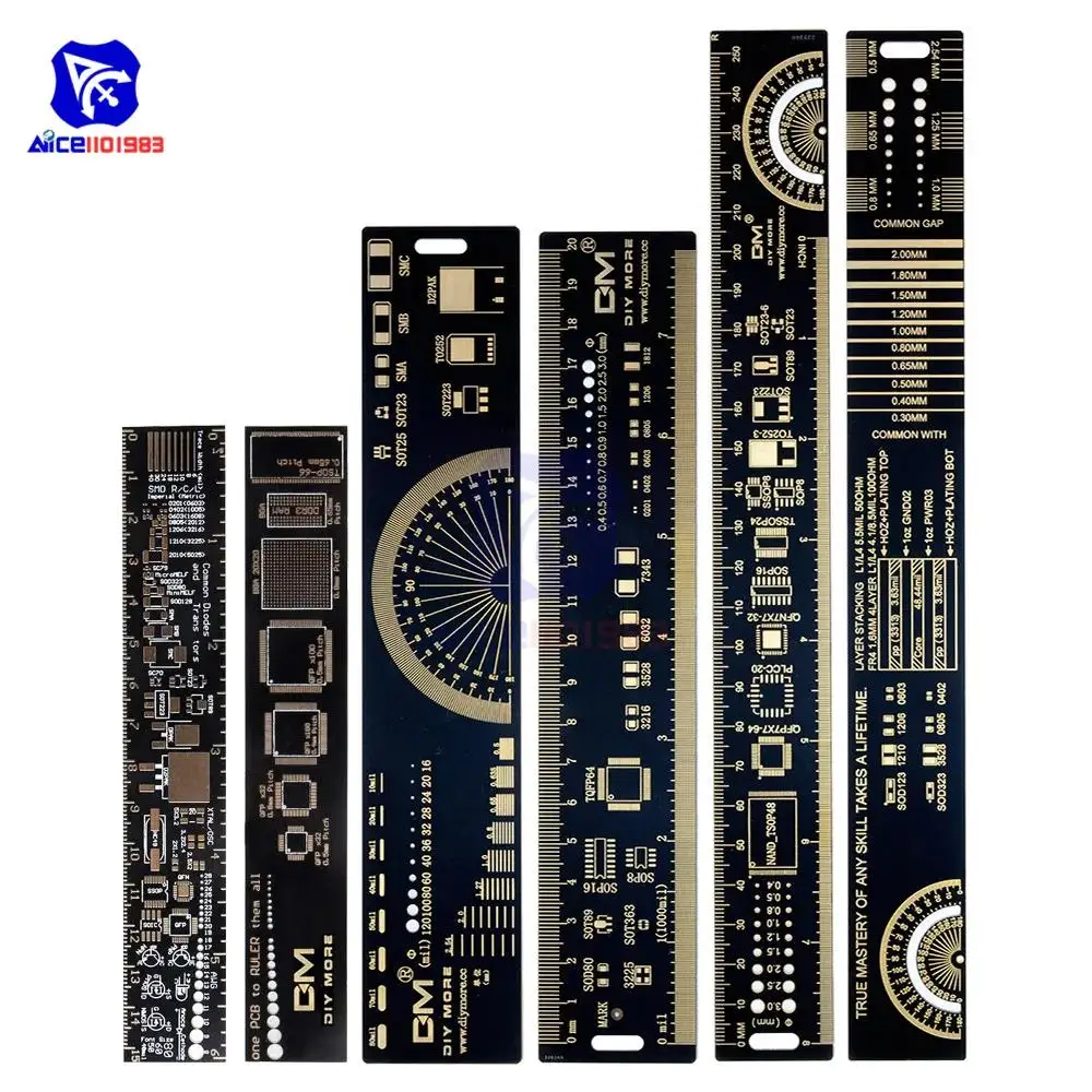 diymore 3 Type 15cm 20cm 25cm PCB Ruler Multi-functional Measuring Tool ...