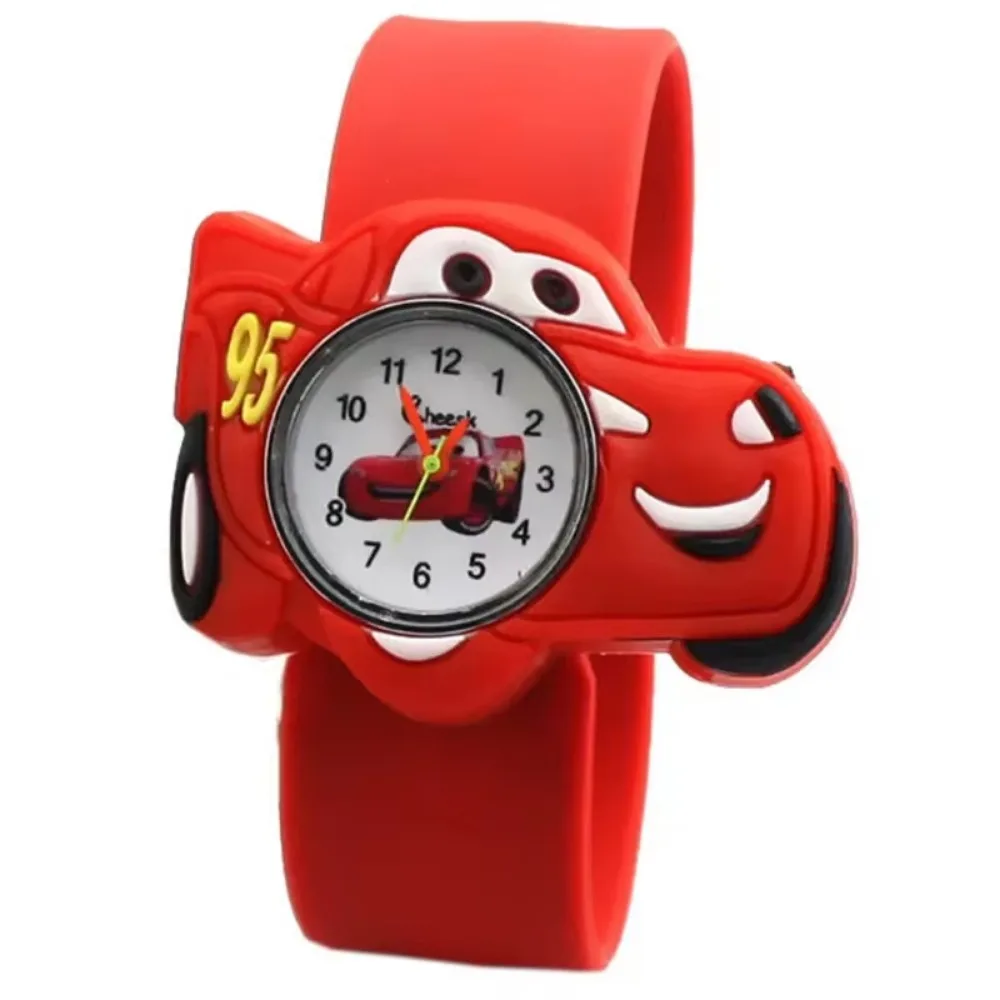 Hot Selling Children Watch Boy Cartoon Car Clock Silicone Tape Patted Table Students Lovely Cool Child Gift Boy Kids Watches Toy 2