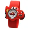 Hot Selling Children Watch Boy Cartoon Car Clock Silicone Tape Patted Table Students Lovely Cool Child Gift Boy Kids Watches Toy 2