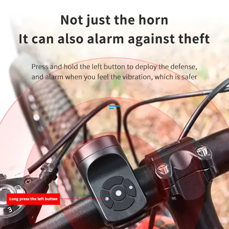 USB Rechargeable Bicycle Electric Bell Motorcycle Horn 4 Modes Mountain Bike Bell Cycling Anti-theft Alarm Horn Bike Accessories bicycle bell,mountain bike bell,bicycle horn,bicycle alarm,bicycle accessories,motorcycle horn