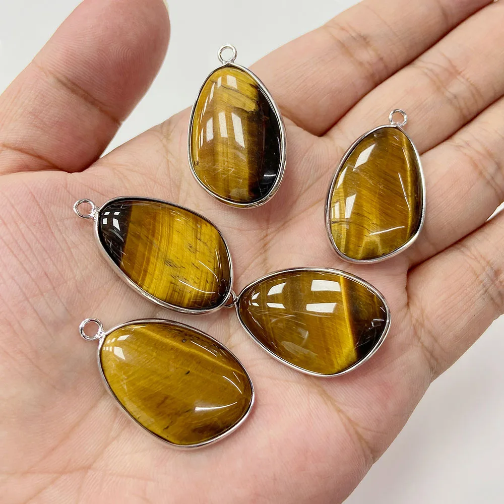 Natural Gems Stone Pendant 20x30mm Irregular Amethysts Quartz Lapis Lazuli Pendants DIY Choker Necklace Jewelry Accessories Gift - 5