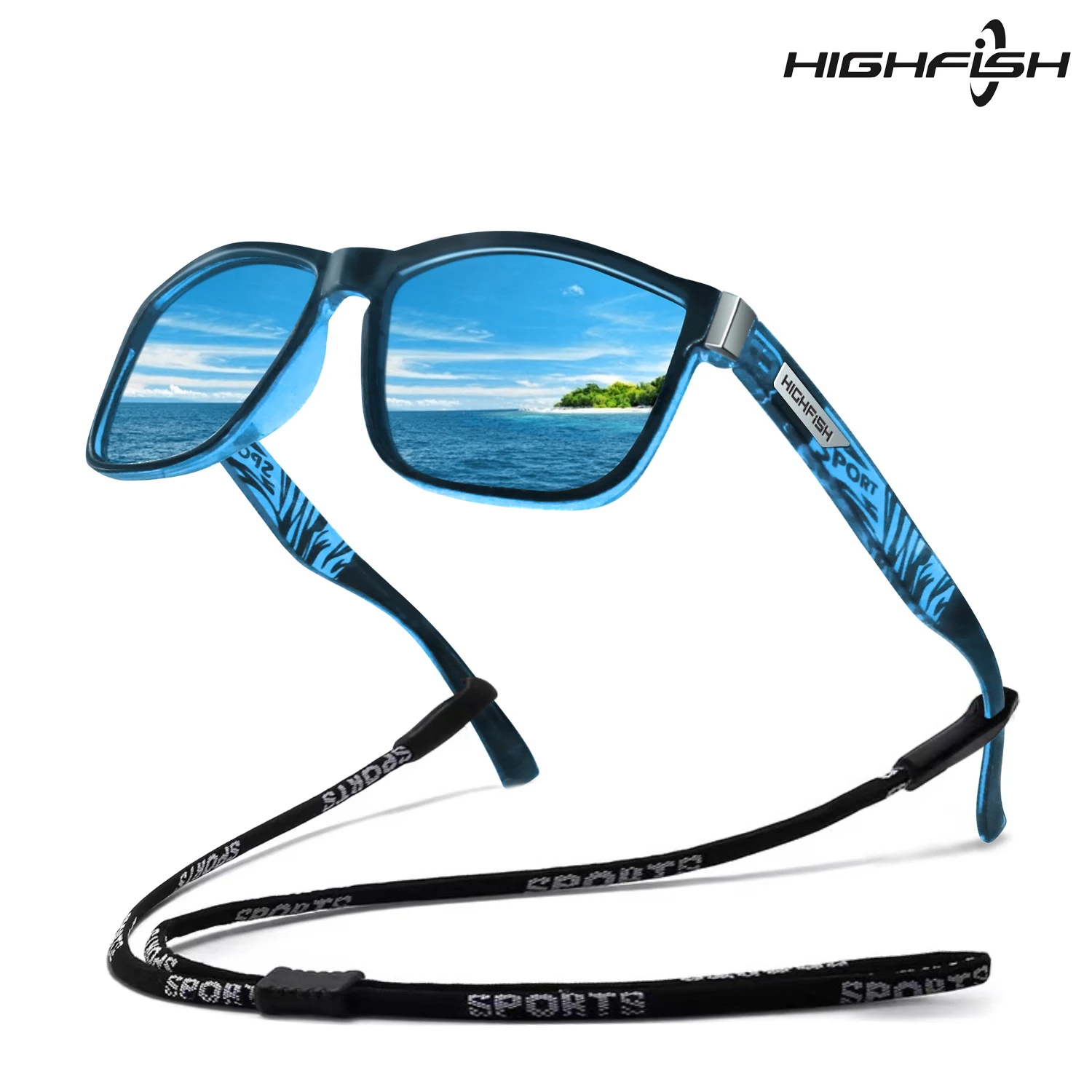 Highfish Polarized Fishing Sunglasses Men's Driving Shades Male Sun Glasses Hiking Fishing Classic Sun Glasses UV400 Eyewear