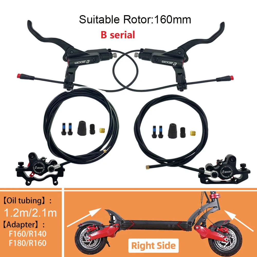 Wholesale ZOOM HB876-E Electric Scooter Hydraulic Disc Brake Set - Reliable Braking for Ebikes, Mountain Bikes & Cruisers