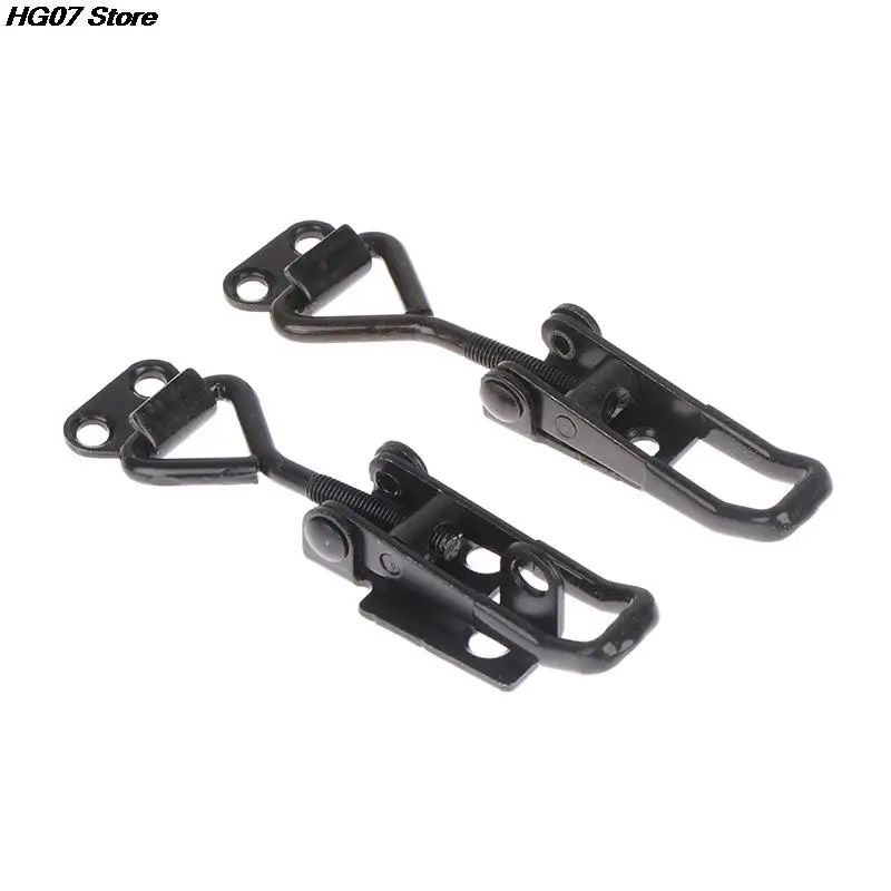 1PC 100KG/220lbs Toggle Latch Catch Toggle Clamp Adjustable Cabinet Boxes Lever Handle Lock Hasp 90*27mm