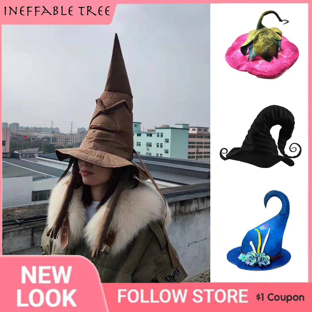

Halloween Cosplay Harries Witch Hat Scene Atmosphere Holiday Party Decoration Euro-American Gift Fedora Caps Sombreros De Mujer