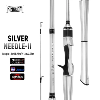 Kingdom-초경량 낚싯대, 1.68/1.8/1.98/2.13/2.28M, 2 섹션, UL/L/ML/M/MH 파워 후지 가이드 링, 카본 캐스팅 및 스피닝 로드