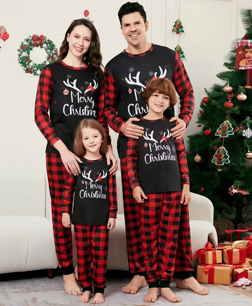 Weihnachtspullover Familie Set - Pyjama Mama Overall Weihnachtsmotiv