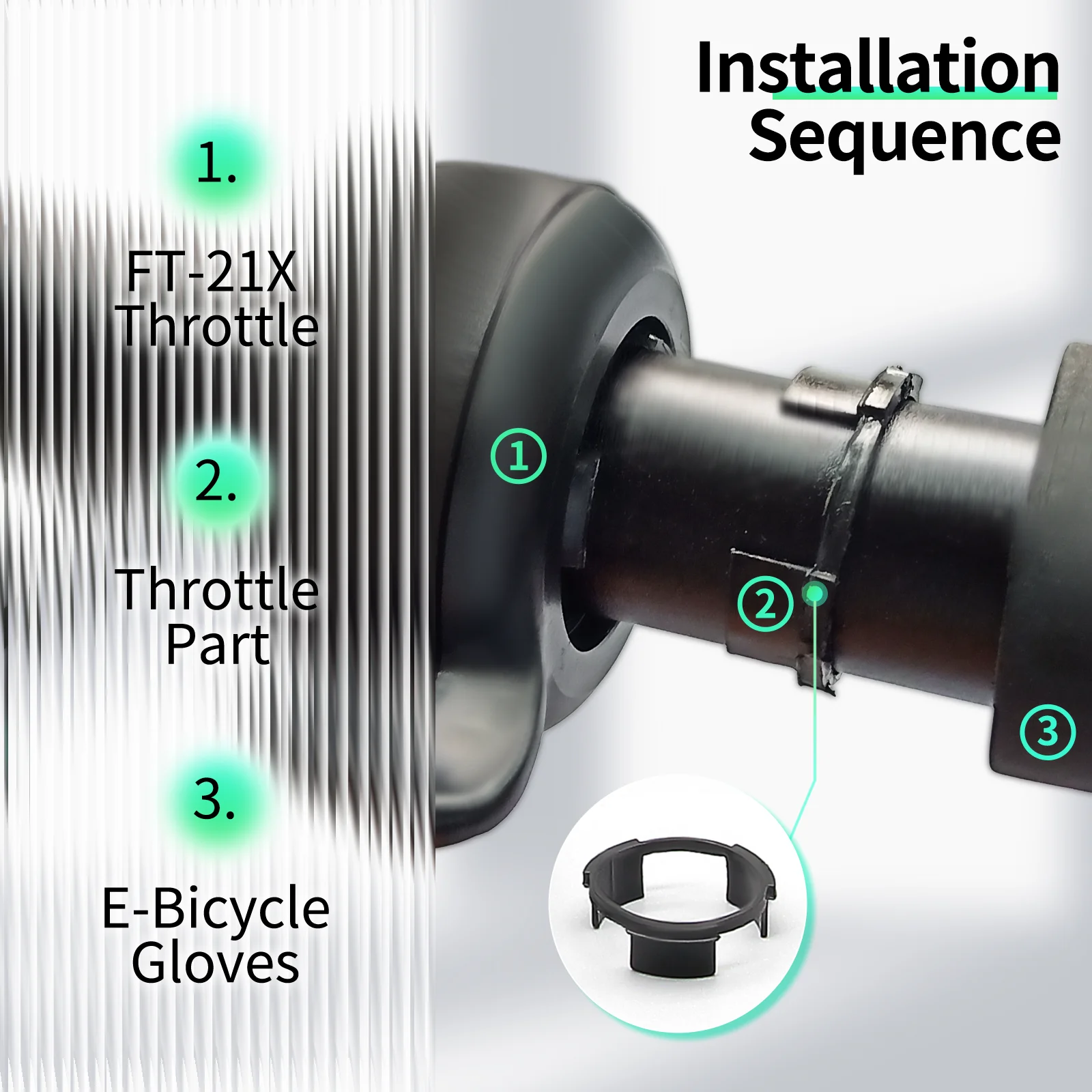 E-bike Throttle Conversion Kit with Handlebar Shifter - Versatile Electric Bicycle Upgrade