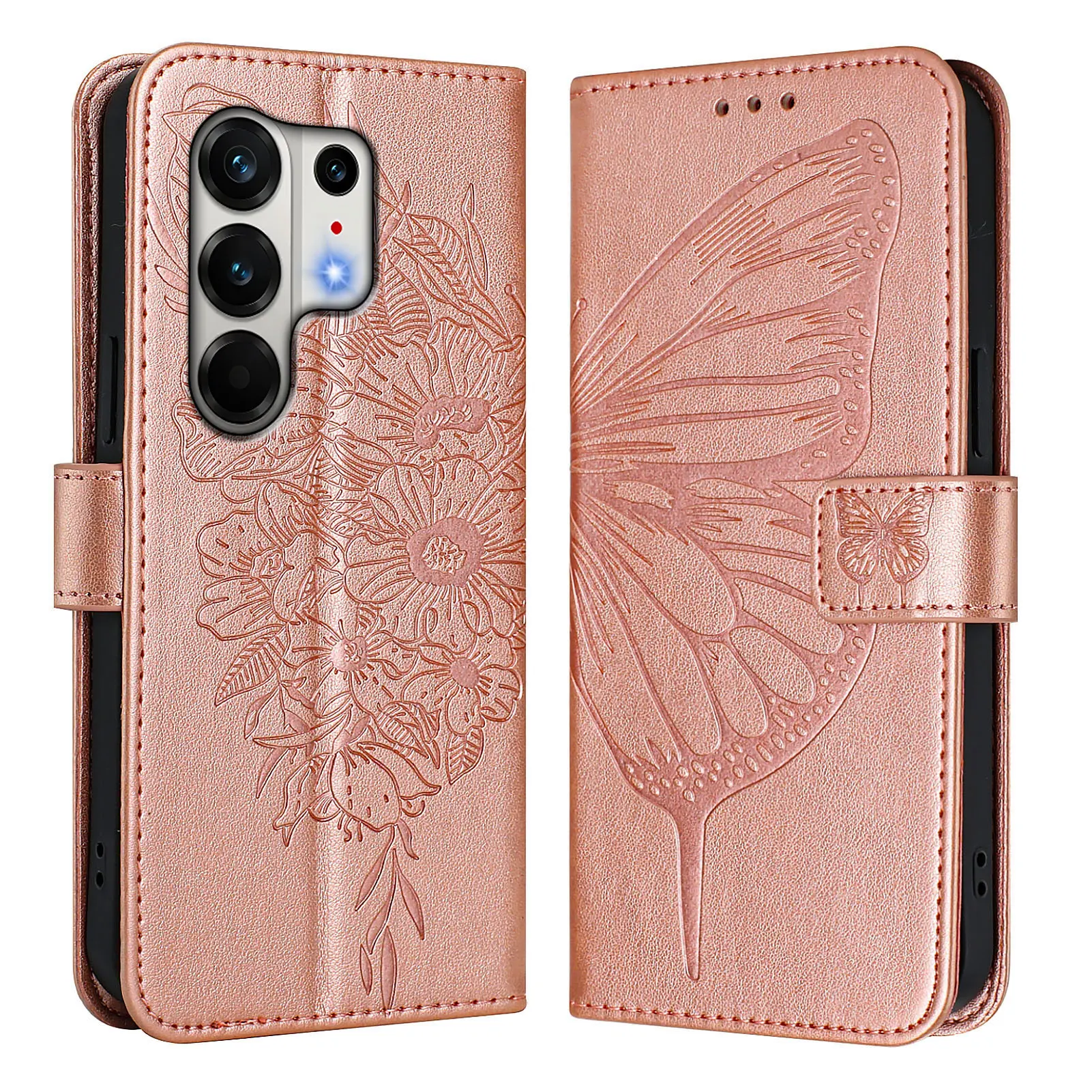 Classic Embossed Leather Phone Wallet Flip Case