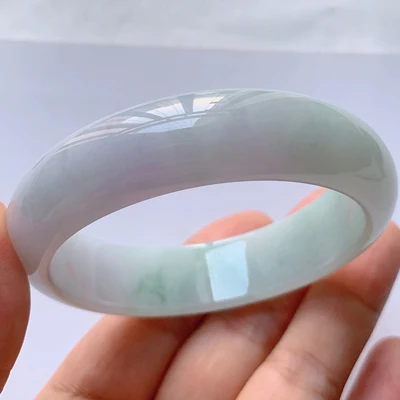 

zheru jewelry natural light-colored Burmese jadeite 54mm-64mm bracelet elegant princess jewelry gift for girlfriend to mother