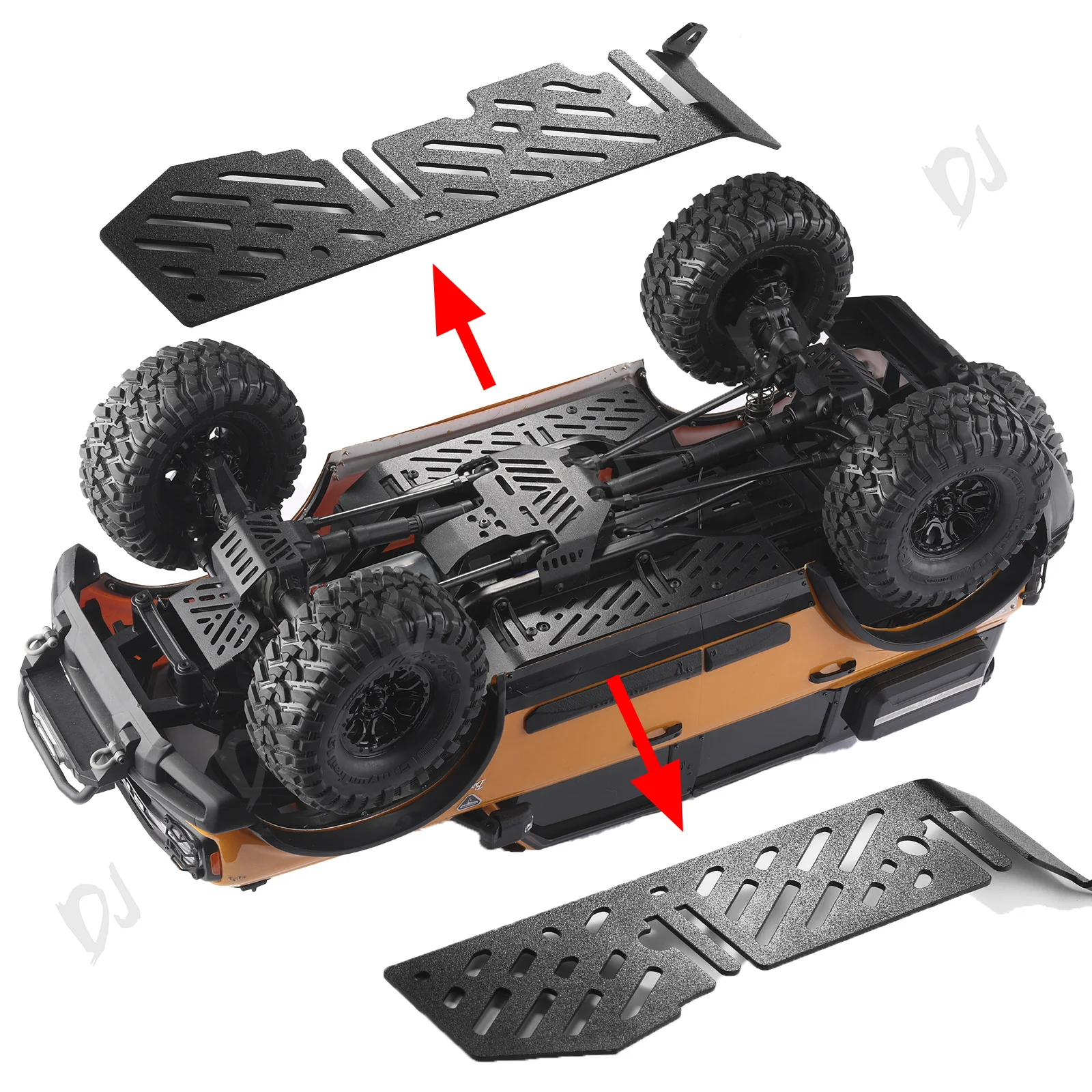 1/10 RC Chassis Armor Set for TRX-4 Car, Stainless Steel Skid Plate for  TRAXXAS TRX4 Sport Body (Podwer Spray), Link Shock Axle Protector for  Bronco