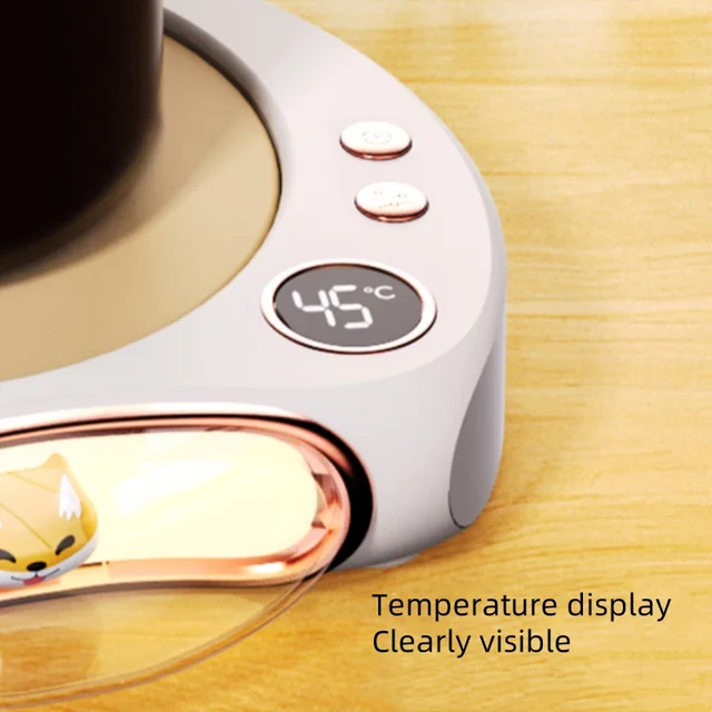 Coffee Cup Heater Cute Cat Electric Heating Coaster 100℃ Constant Temperature Coaster 8 Hours Automatic Shutdown 6