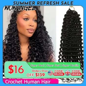 Deep Wave Feather Crochet Human Hair Tight Curly Pre-Separated Knotless Crochet Human Hair Extensions With Loop For Braiding 1