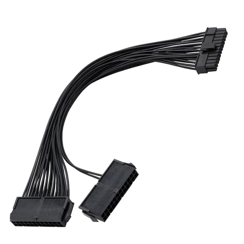 Sincronizador de Alimentação Macho para Fêmea Mineração Atx Cabo de Extensão Dual Psu Adaptador de Computador 24 Pinos 30cm - Imagem 5