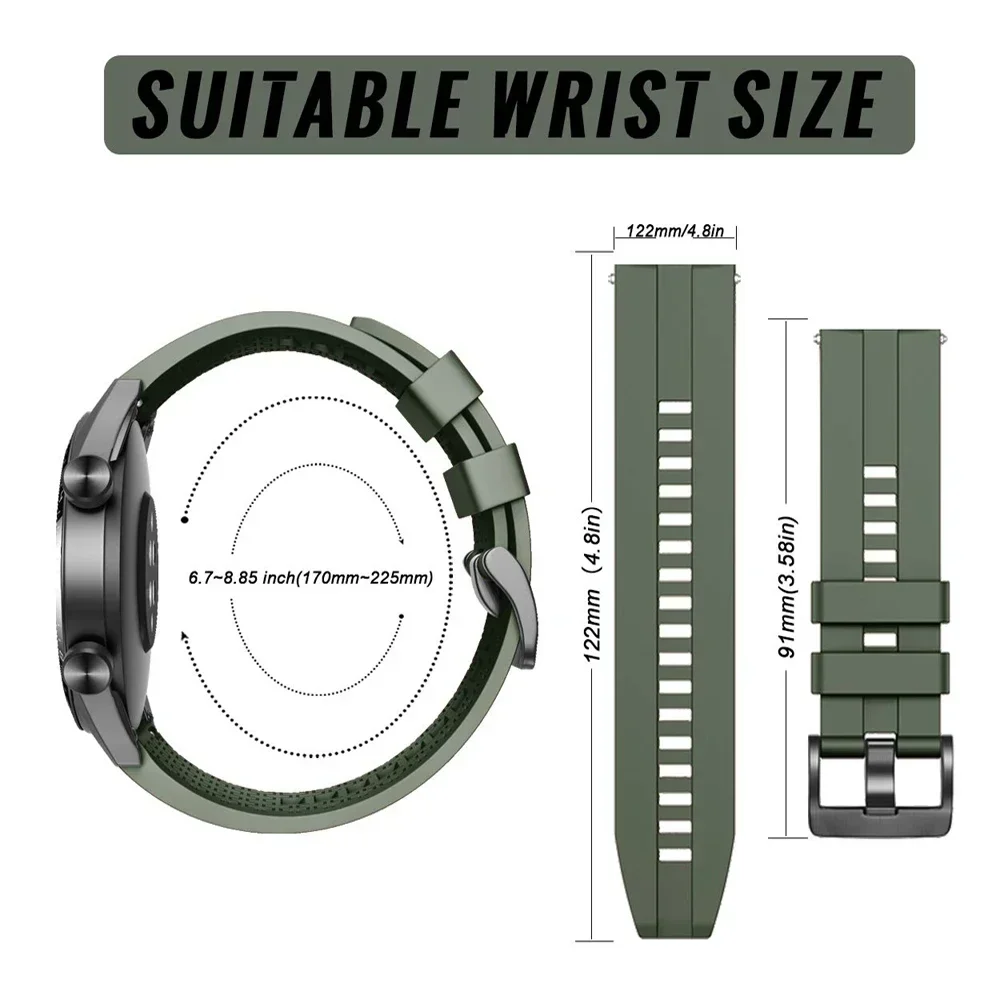20mm 22mm watch band for Samsung Galaxy watch 7 6/5/pro/4/6 classic/Active2 Silicone Sport bracelet huawei gt 4-3-pro-2-2e strap