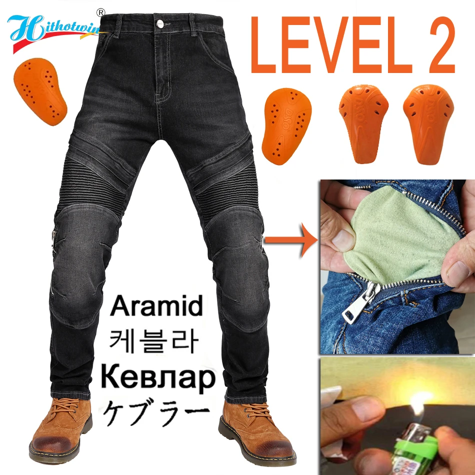 

Motorcycle Pants Protection Motocross Jeans Men Motorcycle jeans Motocross Pants Four Seasons Breathable Hi-032