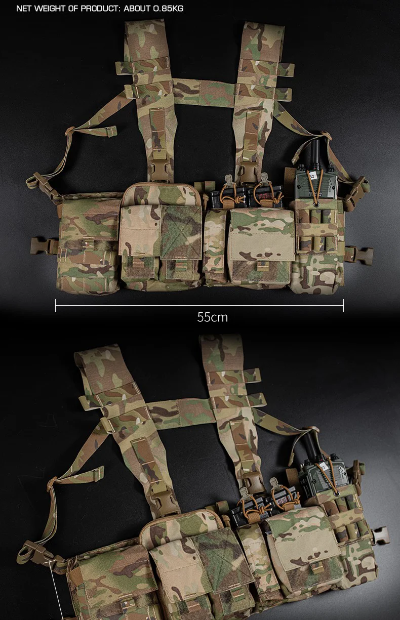 Emerson UW IV Chest Rig GP Pouch 556 762 MOLLE Weste Multi Pocket H Harness Schnellschalterplattform für EDC Tools Radio Mag Storage – Detail 1