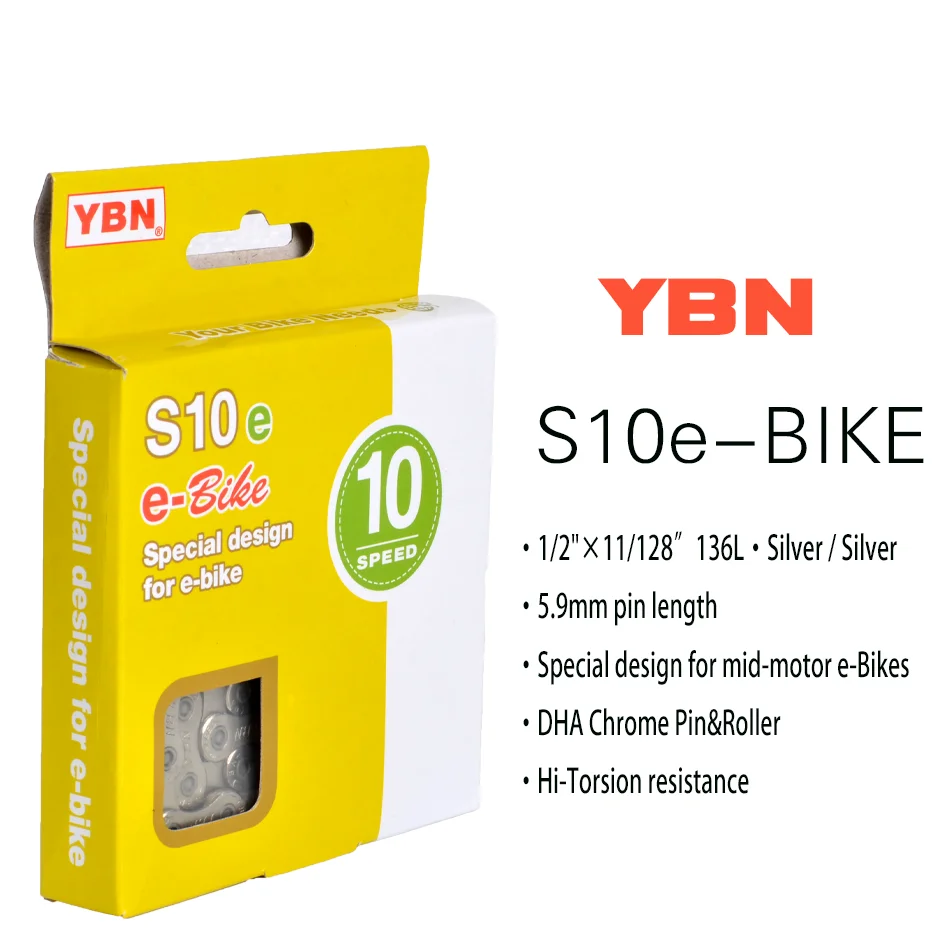 YBN Catena E-Bike 8 9 10 11 12 velocità Velocidade Design speciale 136 catene a maglie 9V 10V 11V 12V per SHINANO Mid-Motor BOSCH E-Bike - immagine 3