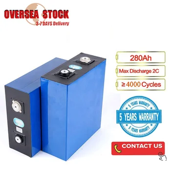 Batterie agli ioni di litio LiFePO4 da 3.2V 280Ah di grado A, con 6000 cicli di carica, celle a fosfato prismatico